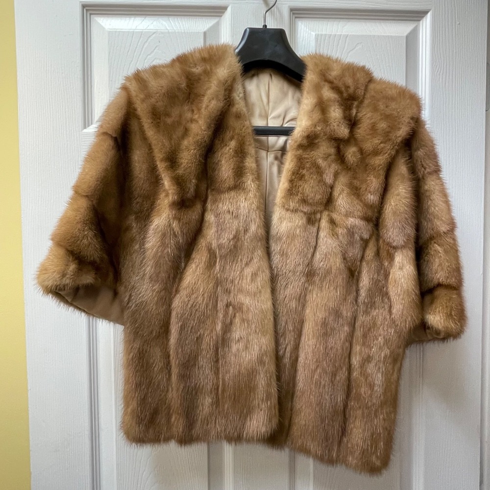Vintage Women's Mink‎ Shawl Capelet By Spear & Picardi Fur Stole 1950's / 1960's - Picture 2 of 12